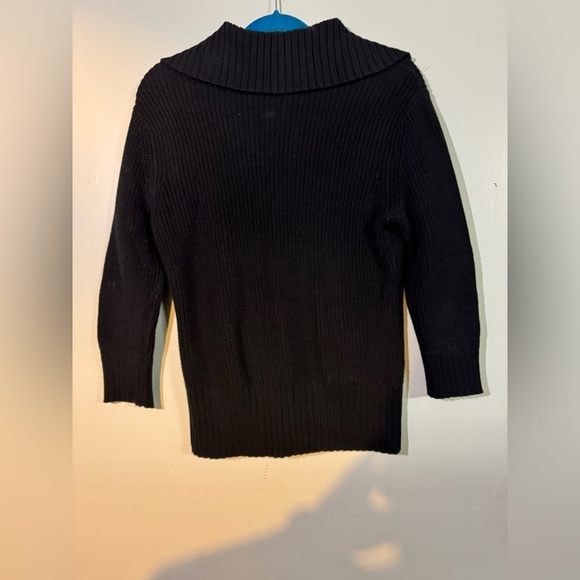 Ralph Lauren Lauren Jeans‎ Women's Black Sweater 1/4 Button Collared Size small - Picture 4 of 6